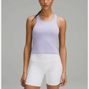 Lululemon Ebb to Street Cropped Racerback Tank Top in Lavender Size 4